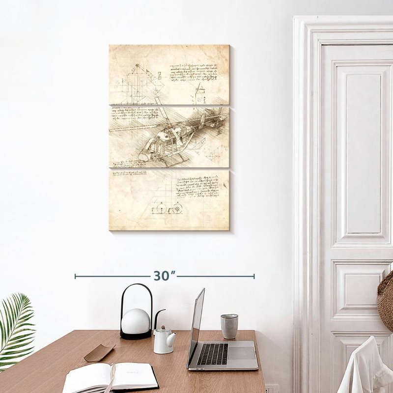 Mehar Helicopter Blueprint, 32" H x 20" W
