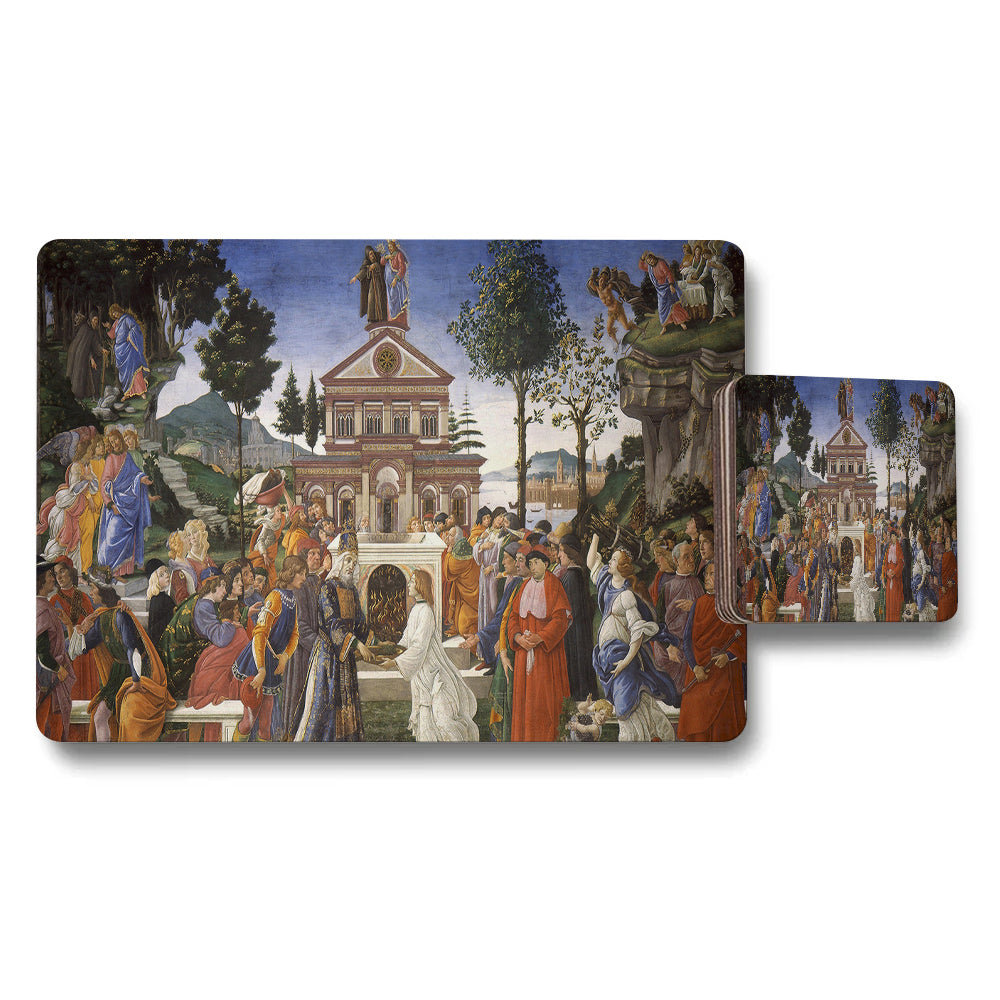 Renaissance Scene Placemat And Coaster Set For Table Decor