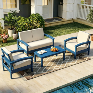 Deluxe 4-Piece Patio Furniture Set All-Weather Couch