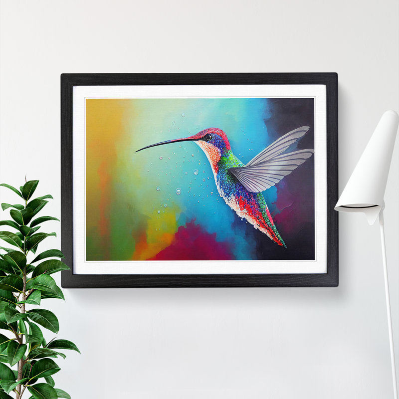 Colourful Hummingbird Vol.2 - Print, Black Framed, 25cm H x 34cm W x 2cm D
