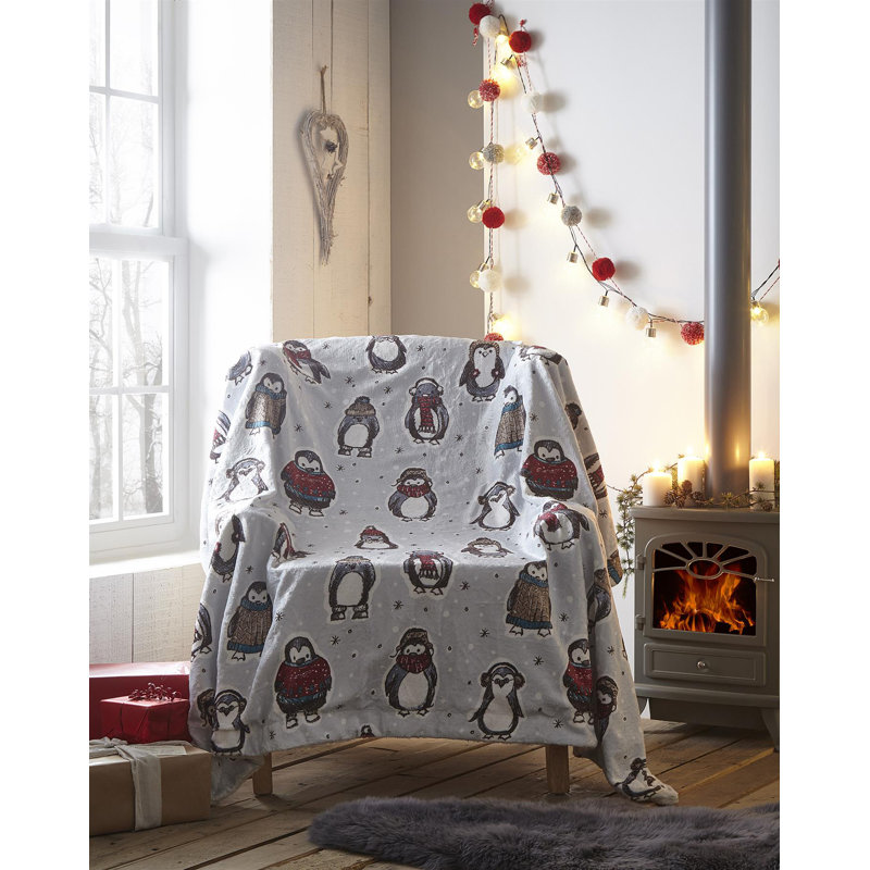 Brant Snowy Penguins Christmas Throw
