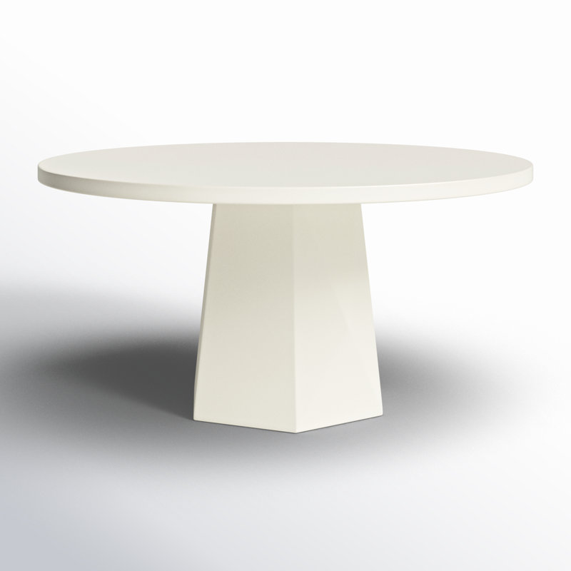 Schuller White Concrete Round Dining Table