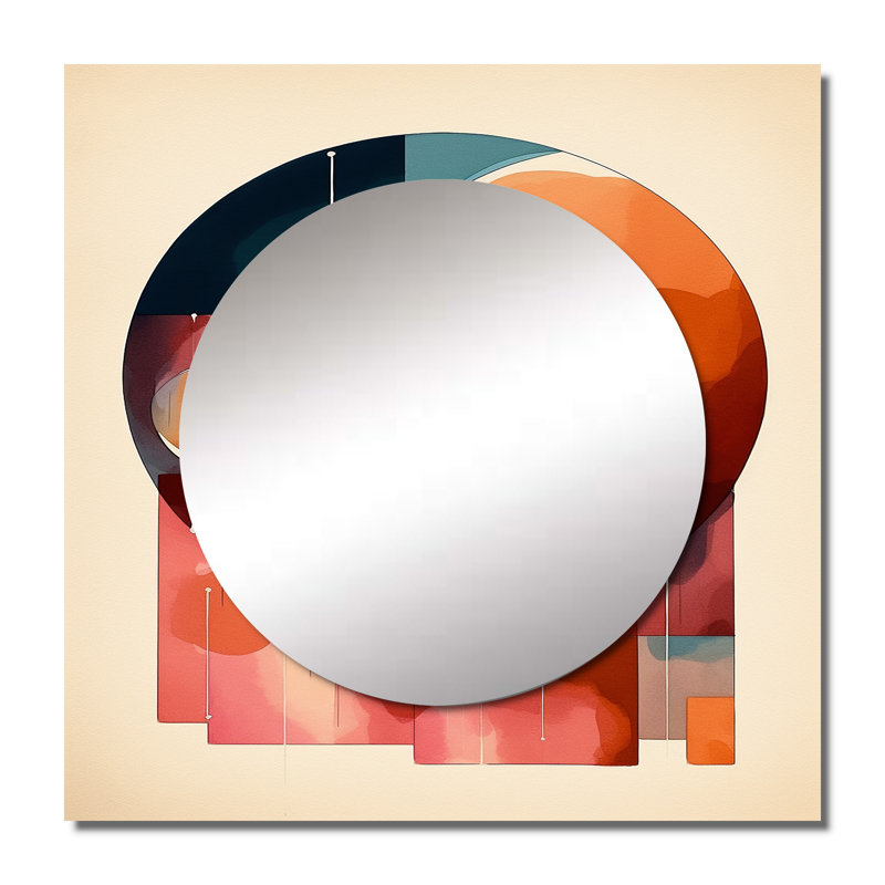 Garit - Miroir carré abstrait pour décoration murale, 23 po x 23 po