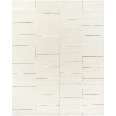 Hand-Tufted Geometric Ivory Rug