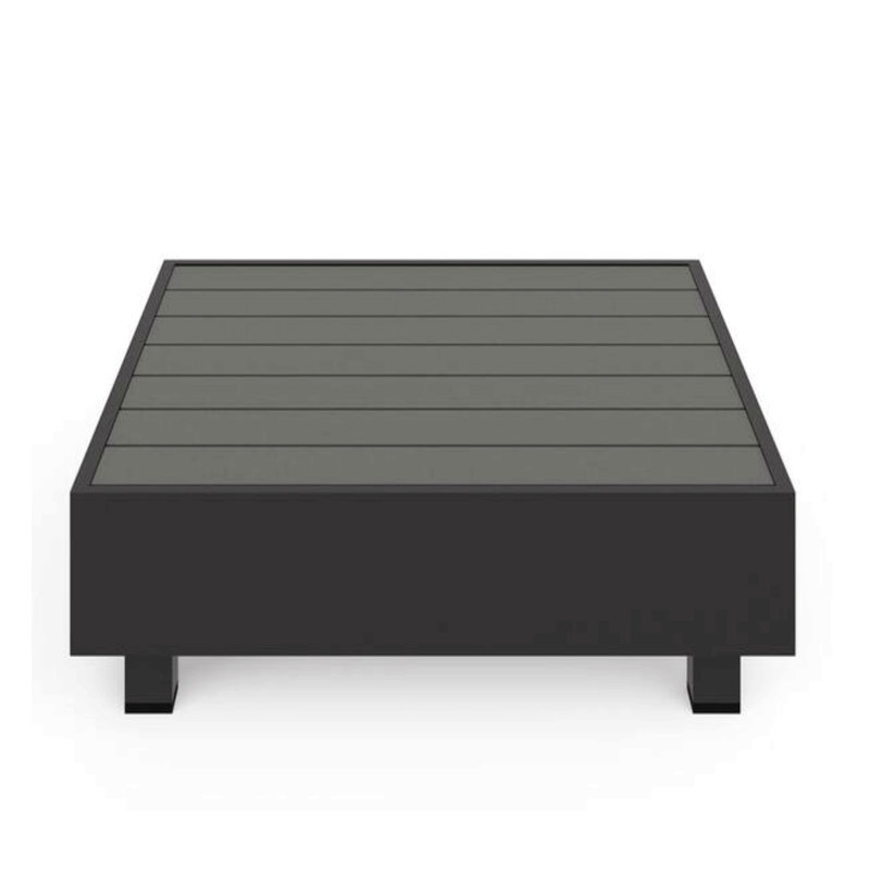 Table basse d'extérieur carrée 29 po en métal noir