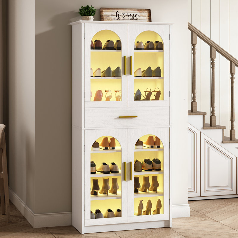  Armoire de rangement pour chaussures avec bande lumineuse DEL