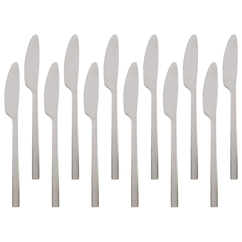 Stainless Steel Dinner Knives - 21cm - Pack of 12, Silver