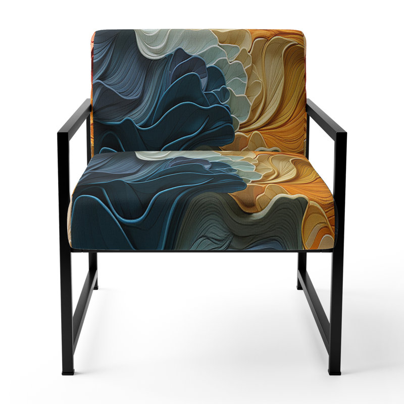 Chaise d'appoint rembourrée Biomorphism Organic Forms V, Noir