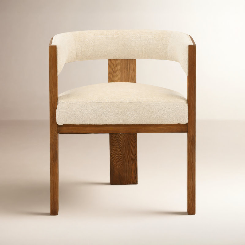 Imbali Upholstered Ash Armchair, Natural, White