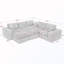 Canapé modulaire en L avec 2 repose-pieds et coussins amovibles-129887307