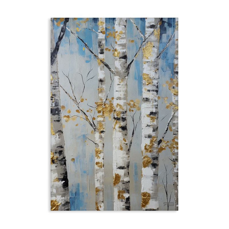 "Birch Trees Foliage", art mural par Roozbeh Bahramali, H 36 po x l 24 po