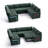 102Inch U-Shaped 8-Seater Sleeper Sofa, Chenille Fabric, Adjustable Backrest 100°-160°, Pull-Out Beds & Storage, Usb Charging, Led Night Light, Foldable Side Table, Tool-Free Assembly-768805099