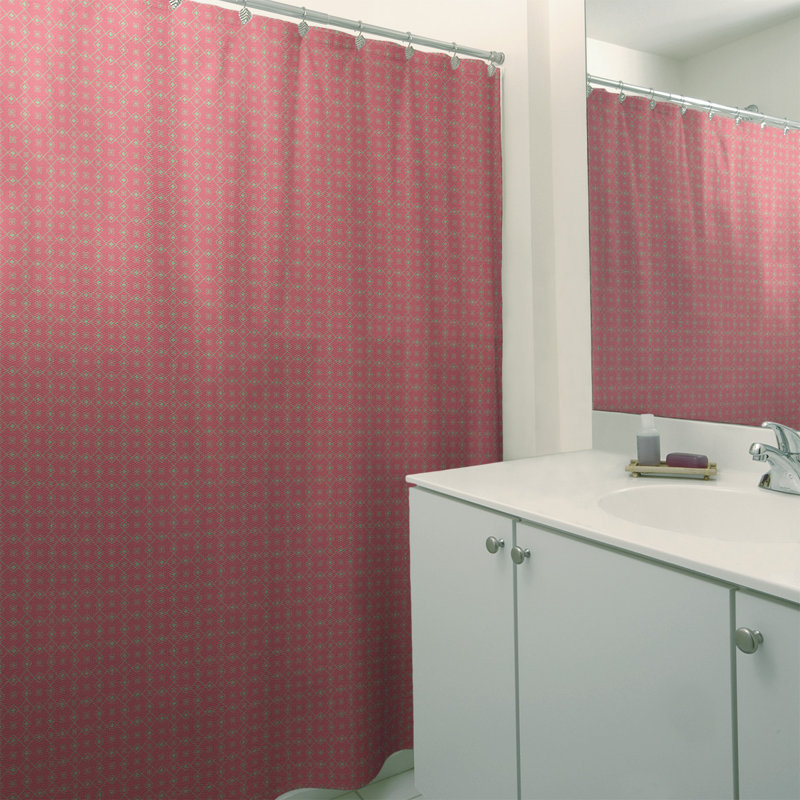 Rideau de douche simple Katelyn Elizabeth, Rouge / Vert