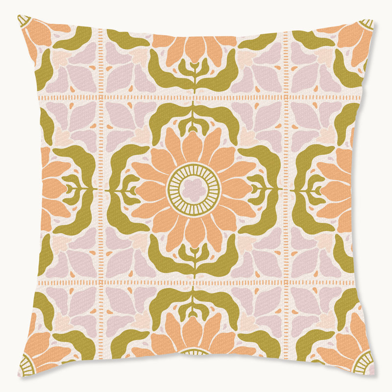 Housse de coussin floral en polyester
