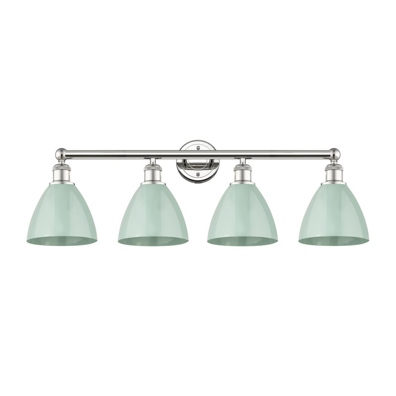 Alquin 4 - Light Dimmable Vanity Light, Seafoam, Polished Nickel
