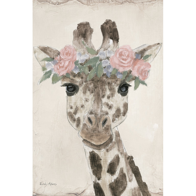 «Flower Friends II Neutral» par Emily Adams, peinture, H 18 po x l 12 po, Toile tendue