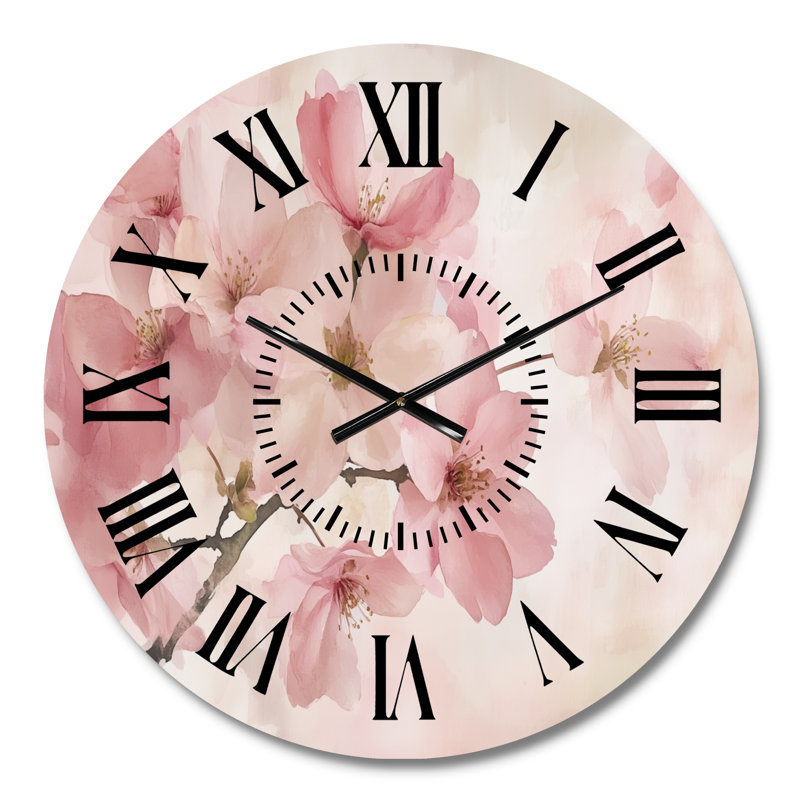 Horloge murale Spring Cherry Blossom Drift - Asian, Médium