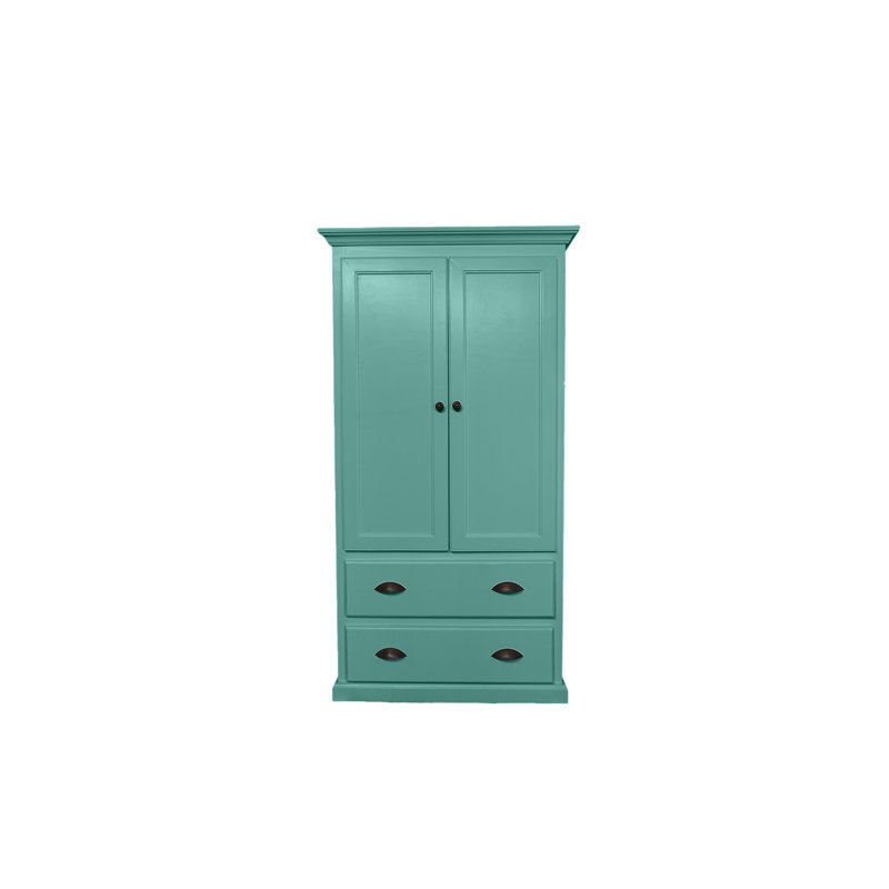 Armoire en bois massif Conda, Turquoise