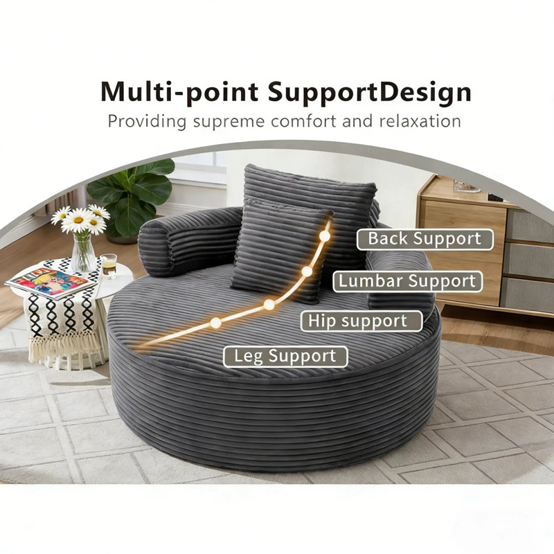 Chaise longue en mousse viscoélastique Cloud, Gris