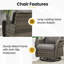 Ensemble de chaises d'extérieur pivotantes en osier avec coussins de 5 po et table d'appoint-156995232-156995237