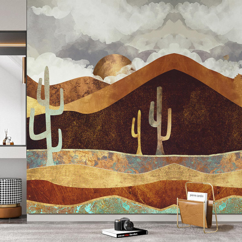 Abstract Mountains Peel & Stick Abstract Border, 72" L x 72" W