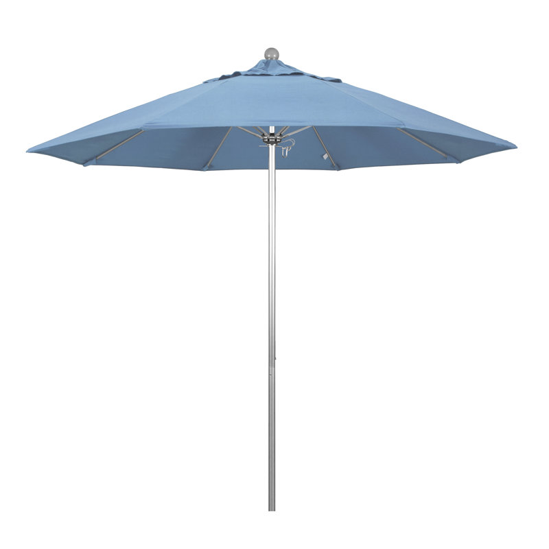 Parasol de marché 9 pi Hibo, Toile toile Sunbrella® bleu ciel