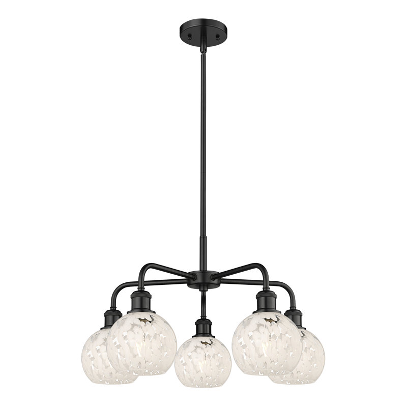 Bellagrace 5 - Light Dimmable Globe Chandelier, 13.5" H x 24" W x 24" D, Matte Black