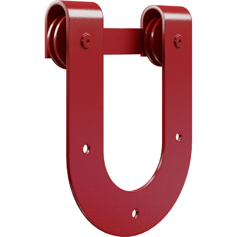 Ensemble de quincaillerie de porte de grange simple standard Premium Horseshoe Roller Hanger, Rouge Regal