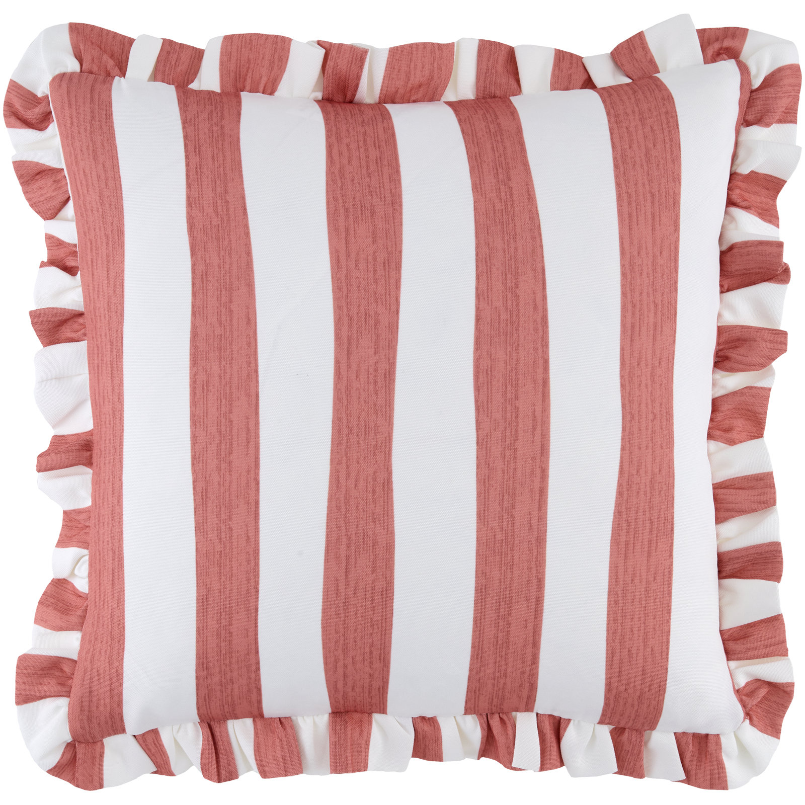 Debbie Reversible Throw Pillow, Orange Striped, Square 22"