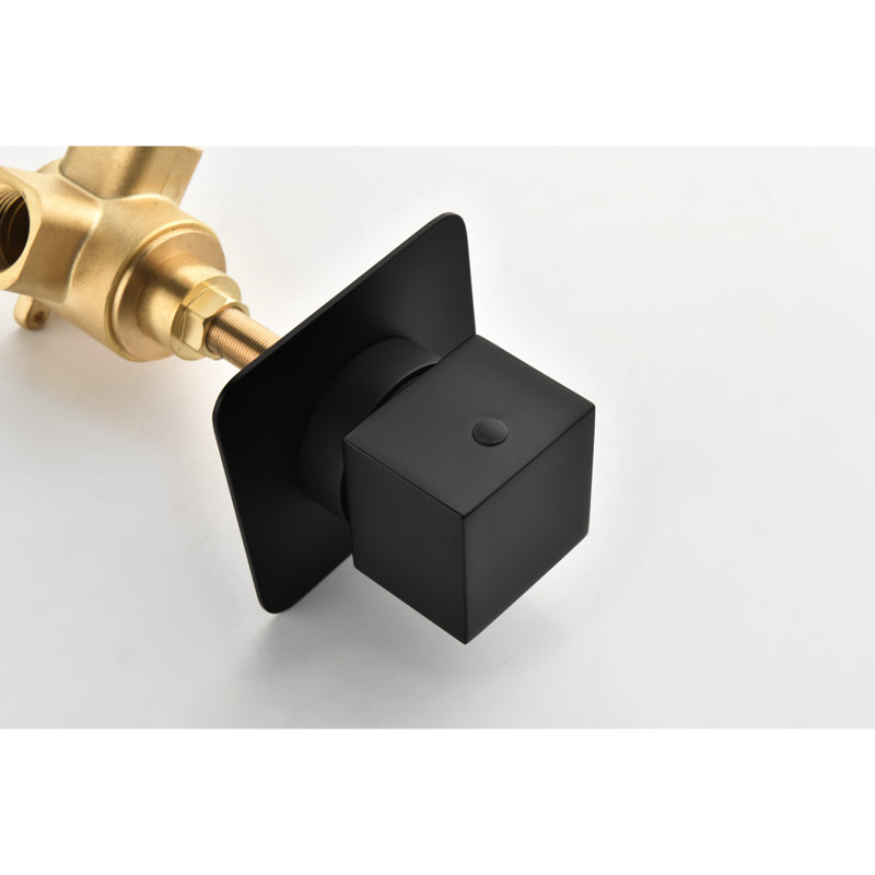 Valve de contrôle de volume de douche 3/4 po - fonte en métal, poignée en laiton réglable, noir mat, poignée durable en métal à débit élevé durable et réglable, performance