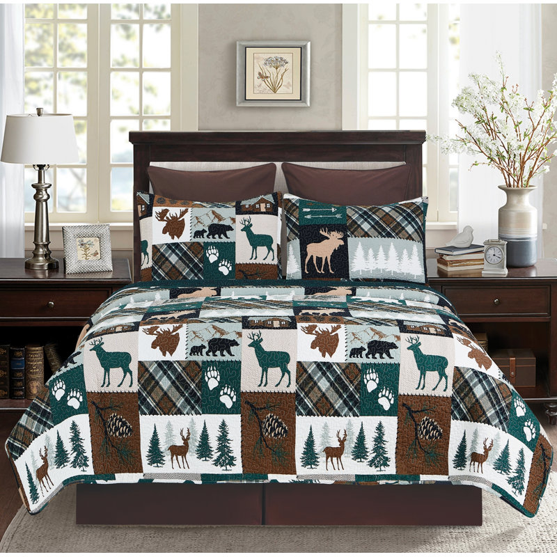 Ensemble de courtepointe Fletcher Forest, Courtepointe grand + 2 taies décoratives standard