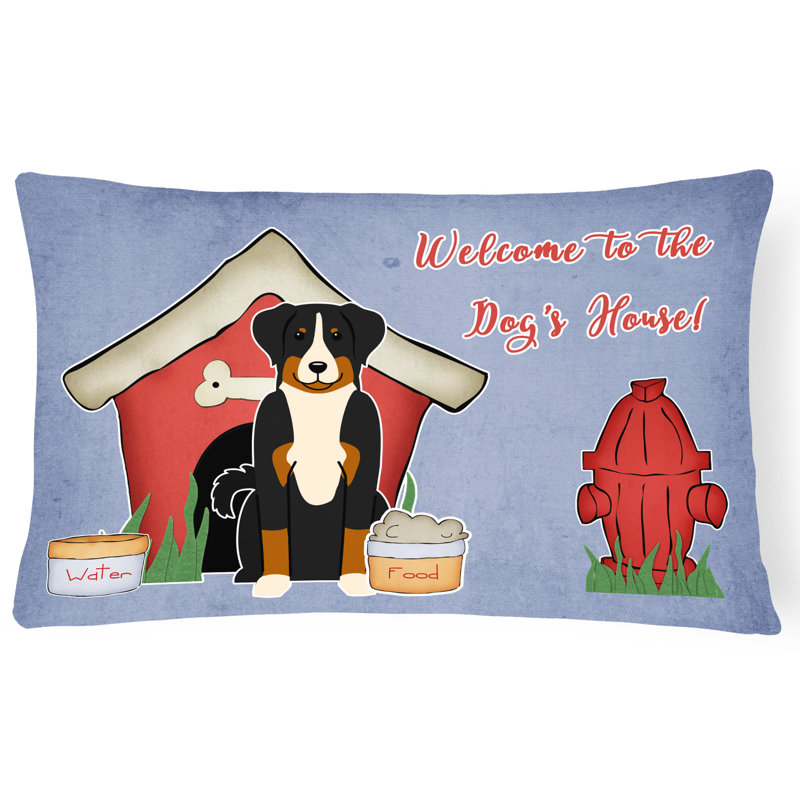 Coussin lombaire intérieur/extérieur bleu/rouge dog house