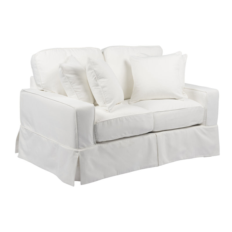 Upholstered 62'' Loveseat, White