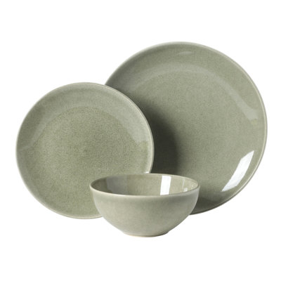 Gibson Elite Castle Peak Plates and Bowls Set, 12-Piece Dinnerware Set,  Reactive Glaze Stoneware Dishes, Dinner Plates, Salad Plates & Cereal Bowls