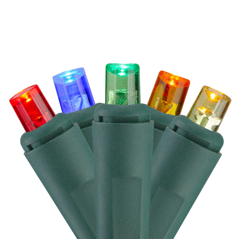 60 lumières DEL multicolores scintillantes à grand angle 60 fils - fil vert 19,5 pi