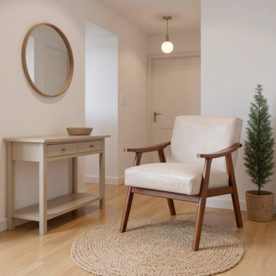 Mid-Century Modern Accent Chair with Tech Cloth Upholstery & Frame by George Oliver