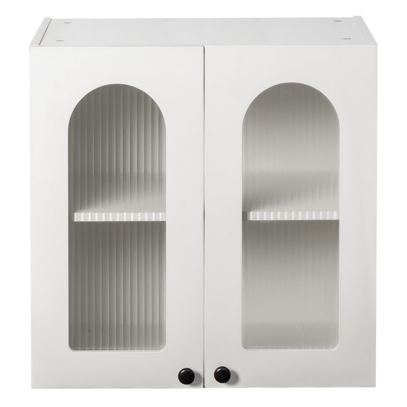Armoire murale, armoire murale vitrée arquée, armoire flottante avec tablettes réglables pour la cuisine, la salle de bain et le salon