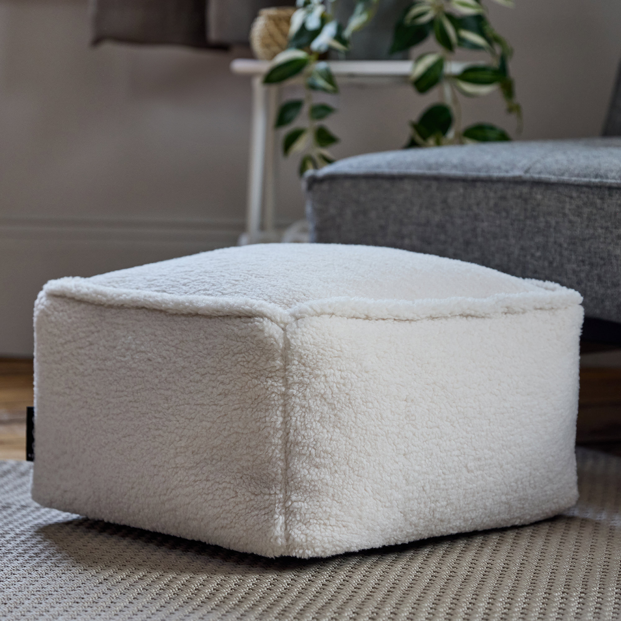icon Amara Fleece Square Footstool Bean Bag | Wayfair.co.uk