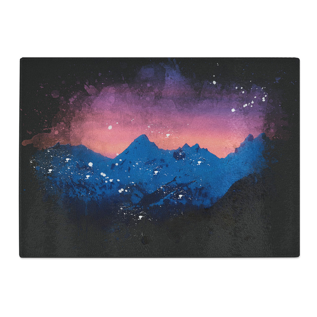 Tempered Glass Mountain Ridge Sunset Chopping Board
