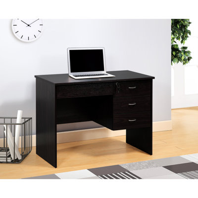 Bureau à domicile avec trois tiroirs verrouillables et une configuration pratique, tiroirs de rangement pour le travail des étudiants, teinte