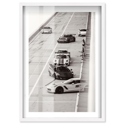 Luxury Test Drive Shadowbox Print Sports Framed Prints by Notoriart, White Frame, 37 x 55