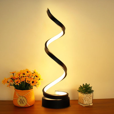 Lampe de table moderne à DEL en spirale avec 3 températures de couleur à intensité variable, 10 niveaux de luminosité, une conception soignée pour la chambre à coucher, le salon, le bureau et la table de chevet