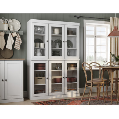 Palace Imports 100% Solid Wood Pantry China Cabinet, Clear Glass Doors, Adjustable Shelves, 48.5" Wide, 71.5" Tall by Hokku Designs