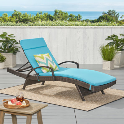 Billur 79.5" Long Reclining Single Chaise with Cushions by Wade Logan