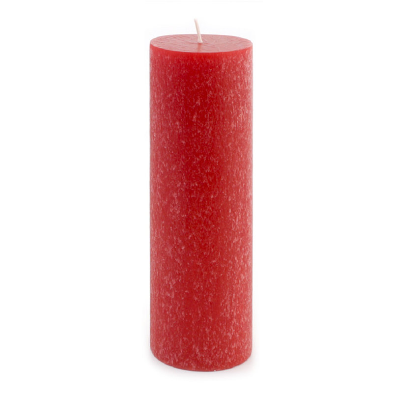 Timberline Unscented Pillar Candle, Red, 9" H x 3" W x 3" D