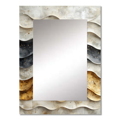 Grey Inca Legacy Sunrise Tiles I - Boho Tiles Unique Wall Mirror, Traditional Mirror, Printed Metal Art