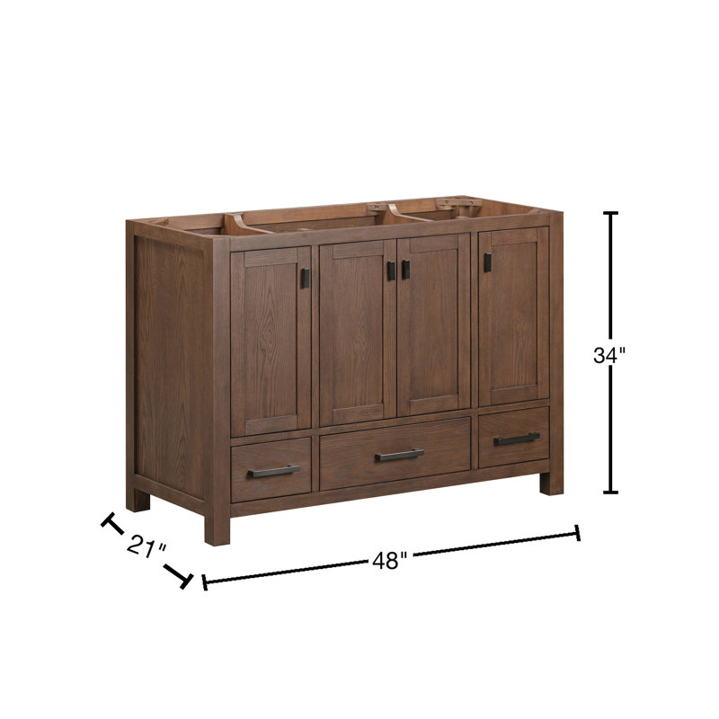 Modero 48 in. W Single Bathroom Vanity Base, Mocha Oak