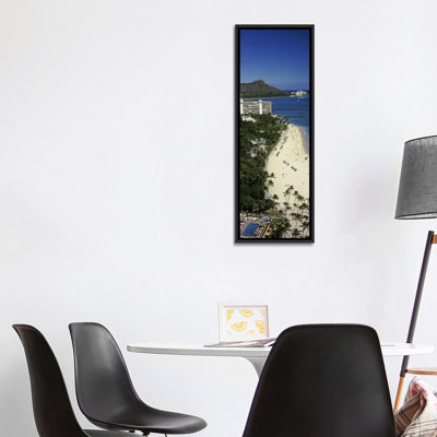 Bâtiments au bord de l'eau, Honolulu, Oahu, comté de Honolulu, Hawaï - reproduction de photo panoramique sur toile tendue