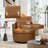 32.3'' Wide Modern Vegan Leather Upholstered Barrel Swivel Accent Chair with Curved Armrest-586302067