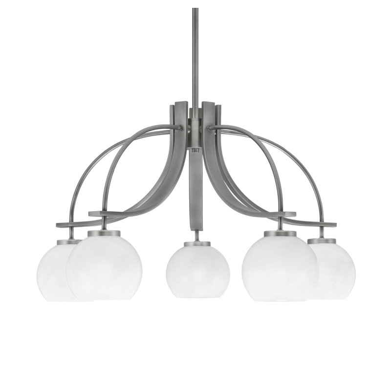 Lustre encastré Cavella, H 15,5 po x l 26,75 po x P 26,75 po, Graphite, 5